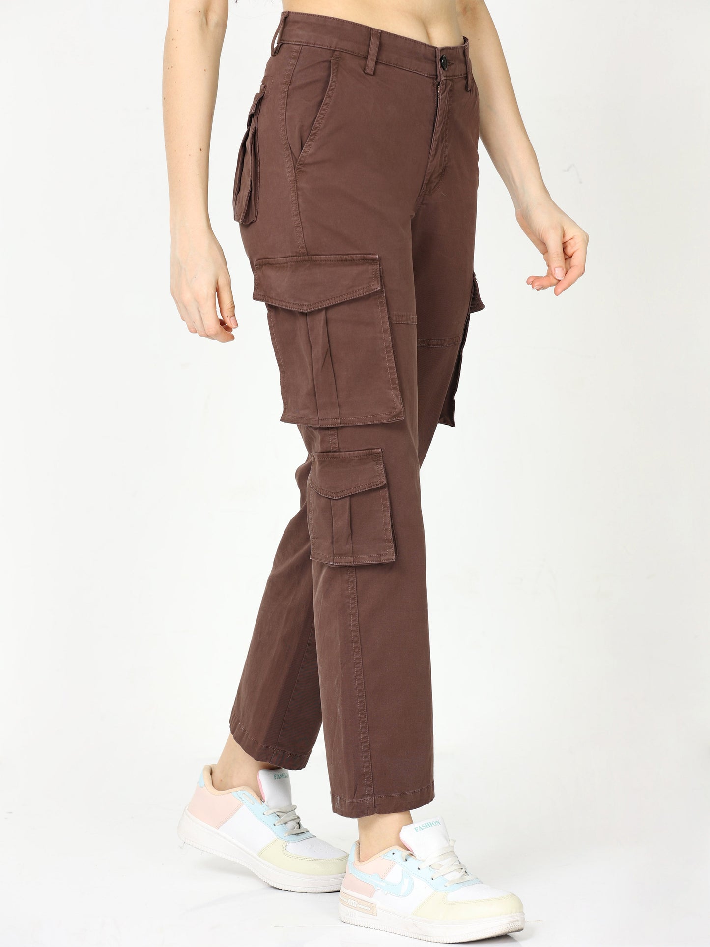Women Vintage Brown Cargo