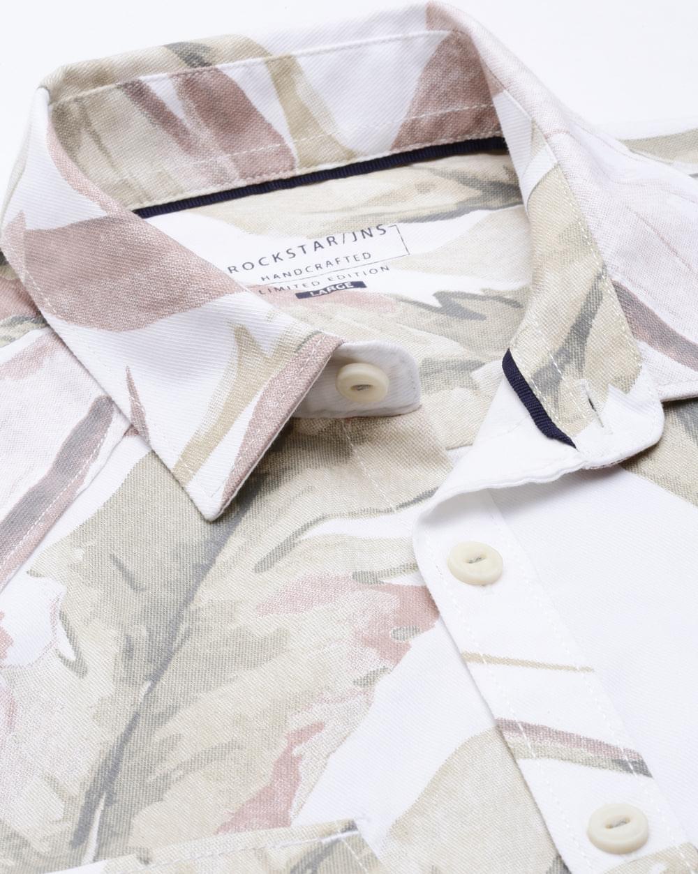 Beige & Green Printed Shirt