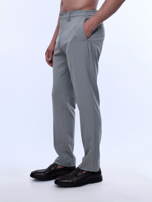Soft Handle Tailored Light Grey Trousers