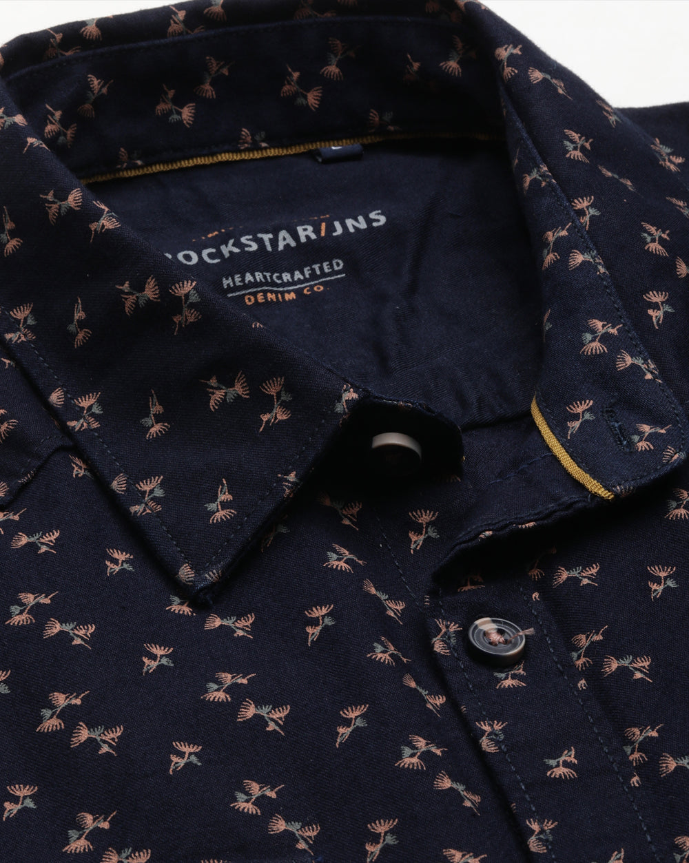 Men's Indigo Printed Shirt