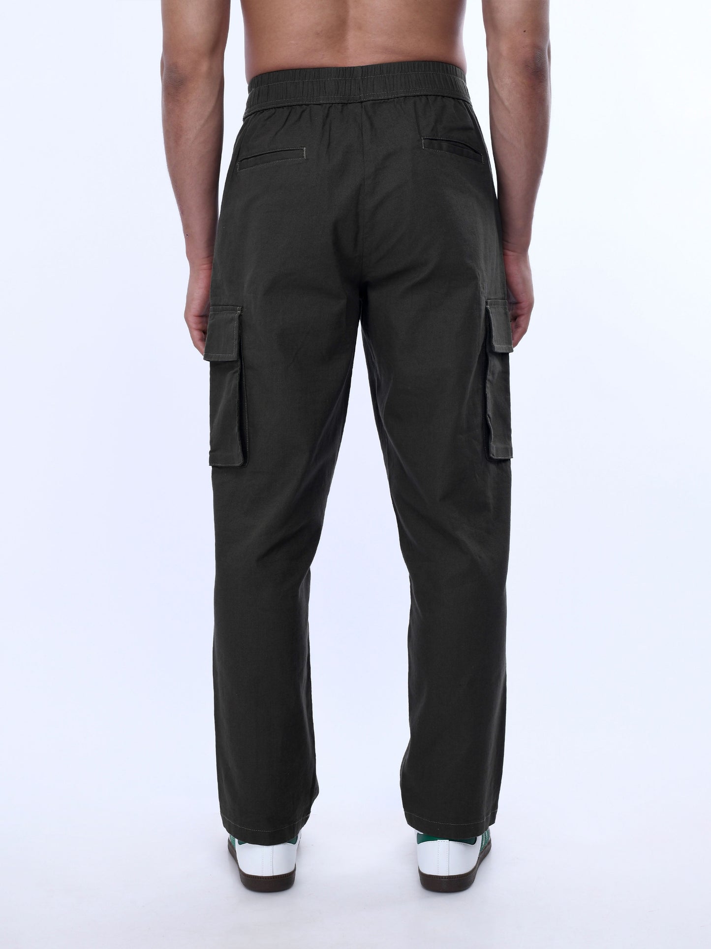 Textured Relaxed Flexiwaist Olive Cargo