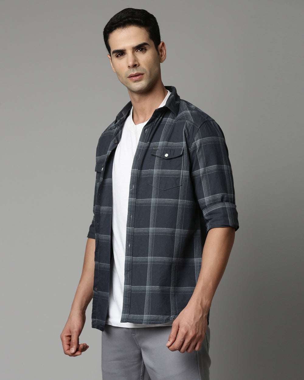 Swing Grey Checkered Shirt
