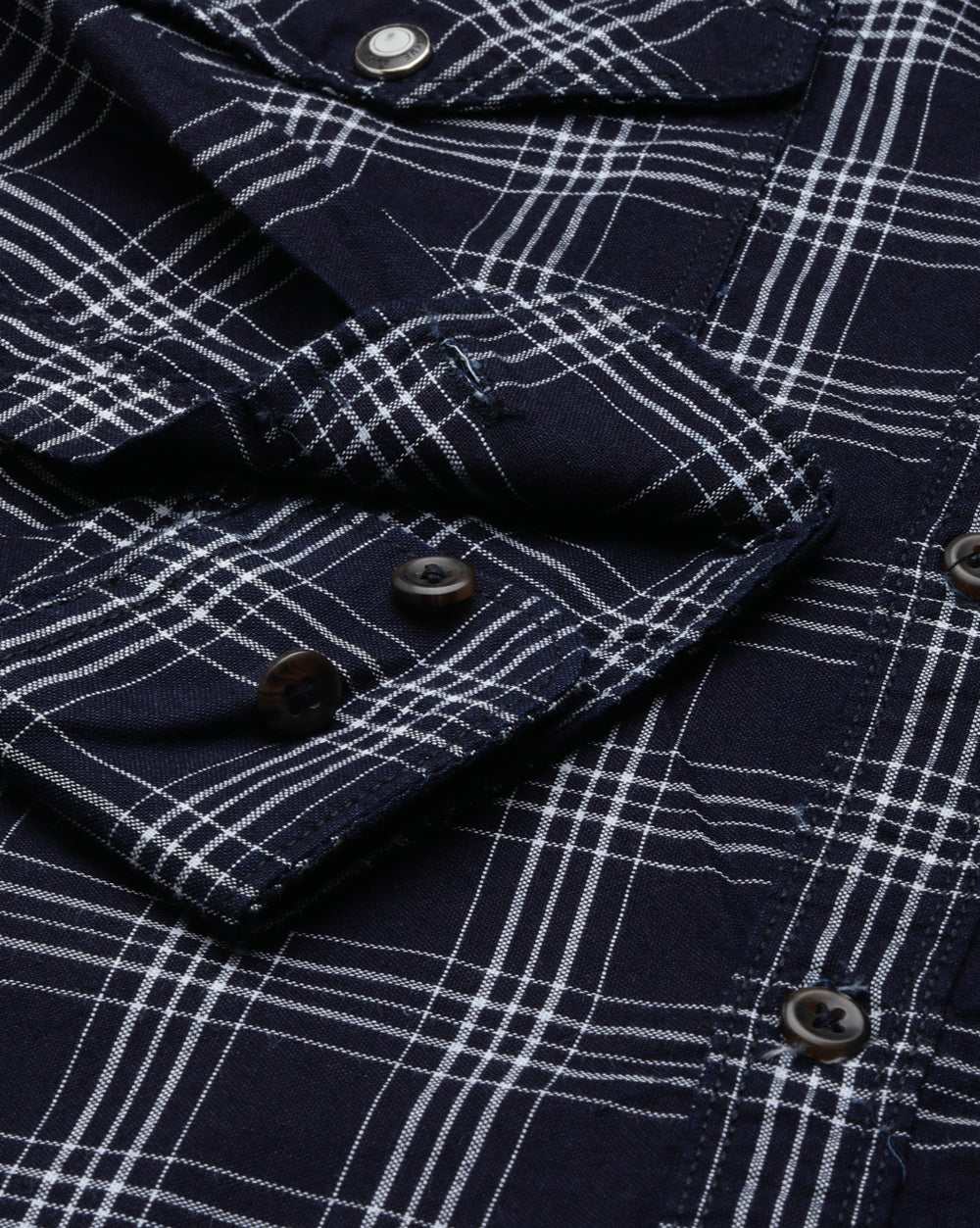 Swing Navy Blue Checkered Shirt