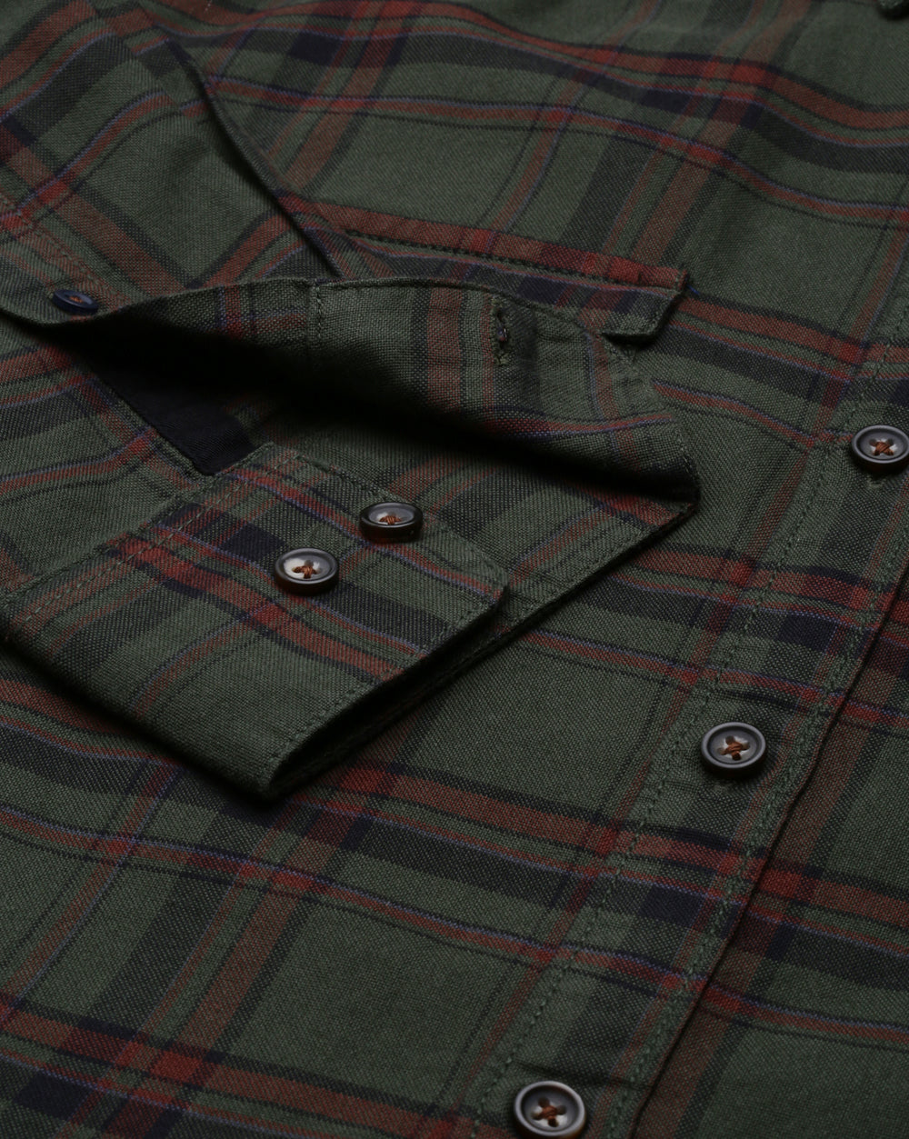 Swing Olive Plaid Shirt