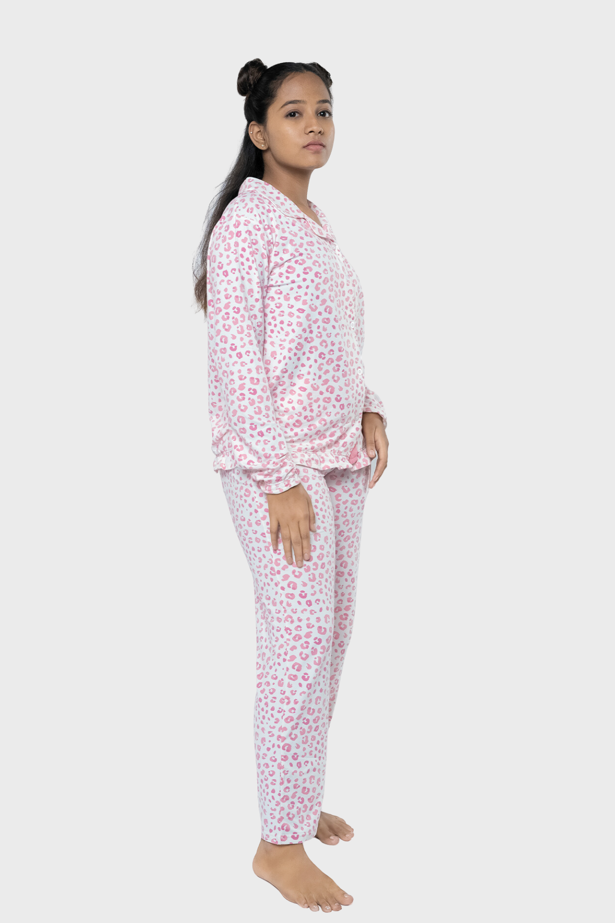 Snowlux :yummy Pj Set- Full Open Top-full Length Pants -frilled Hem