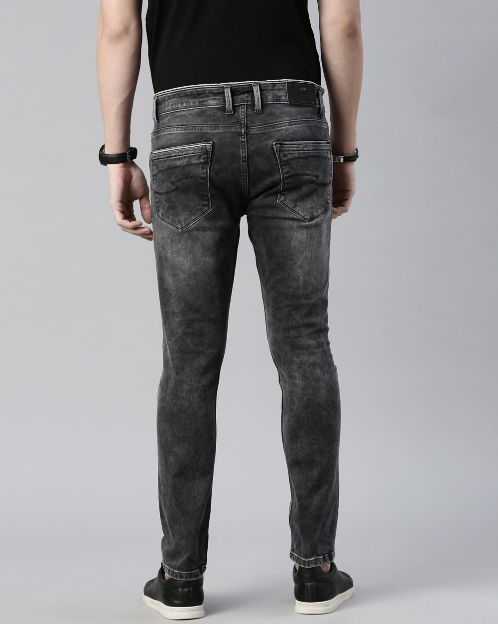 Distressed Dark Grey Denim