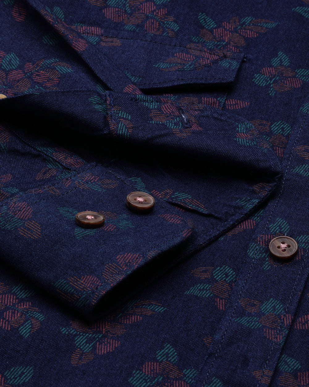 Men's Slim Fit Indigo Printed Shirt