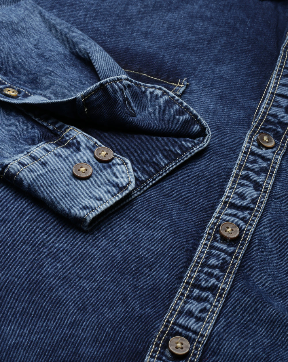 Mid-Blue Washed Denim Shirt