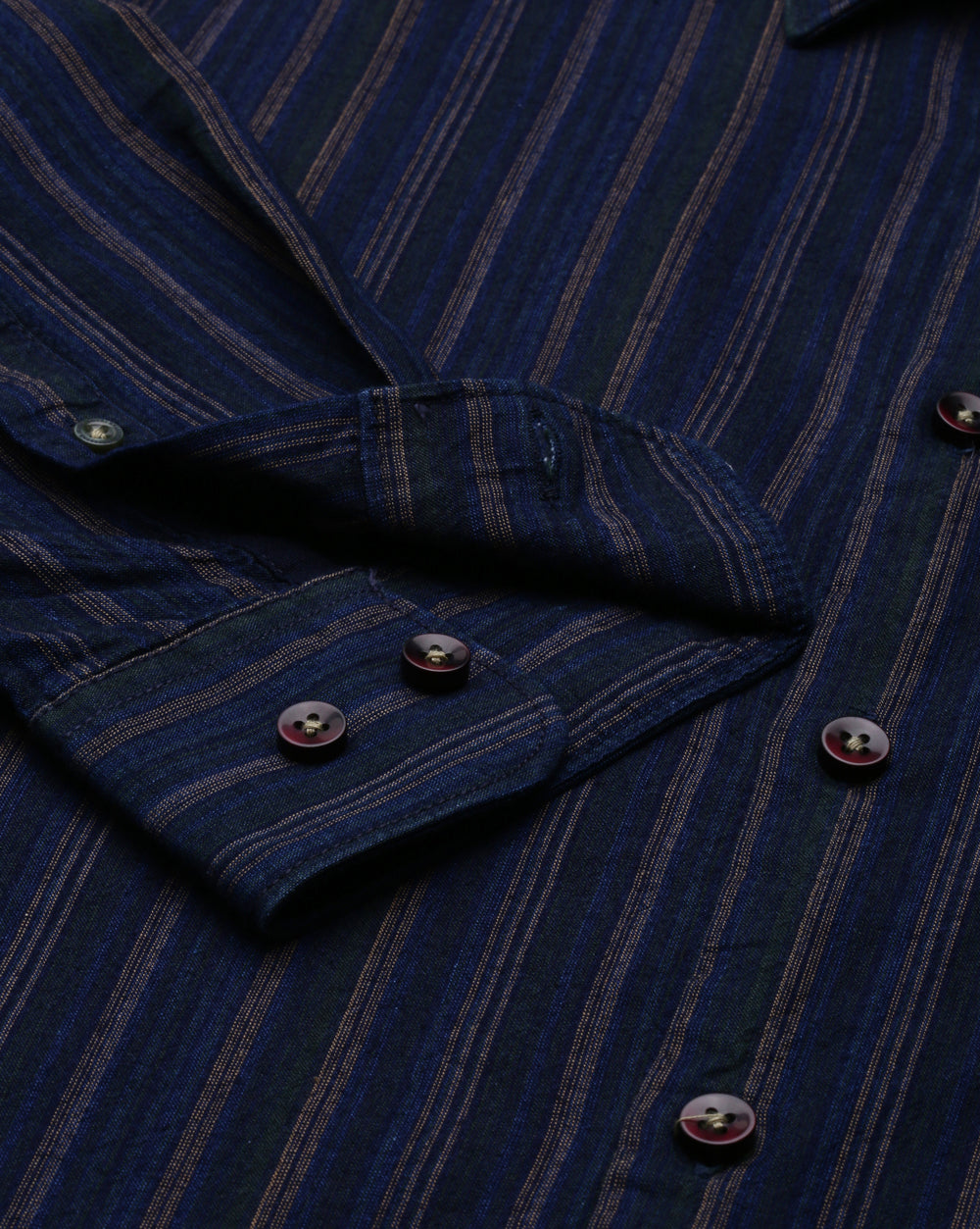 Men's Indigo Beige Striped Shirt