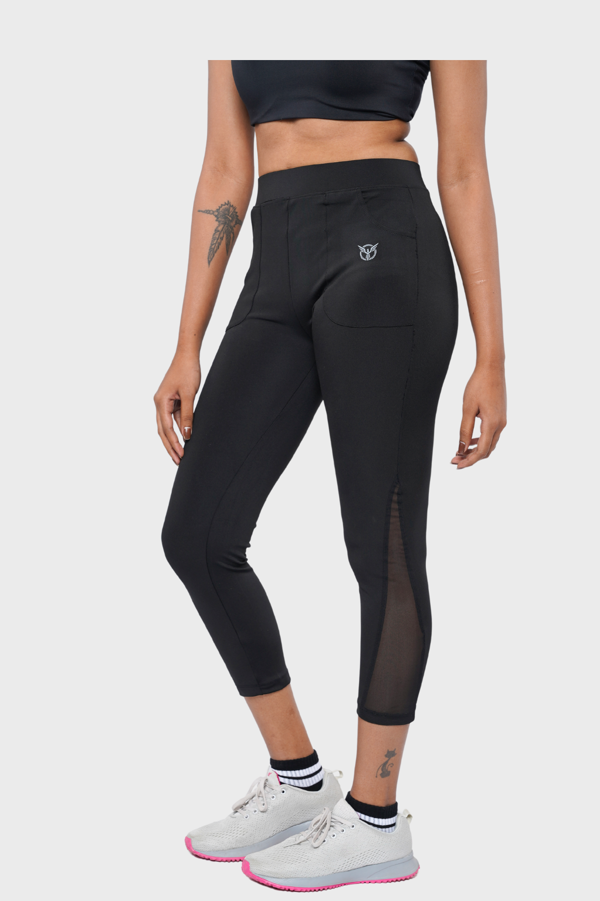 Verveflex:active Ankle Legging/tights-mesh Trim With Pockets