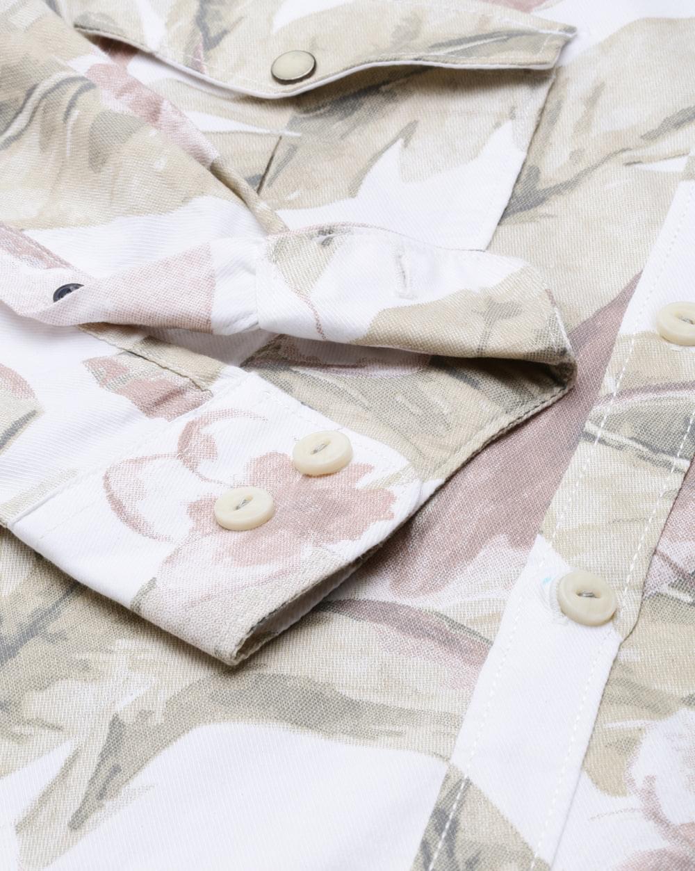 Beige & Green Printed Shirt