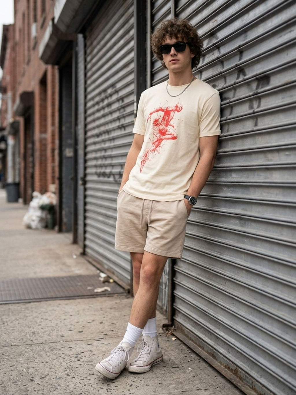 Cream Round Neck Bio Wash Single Jersey