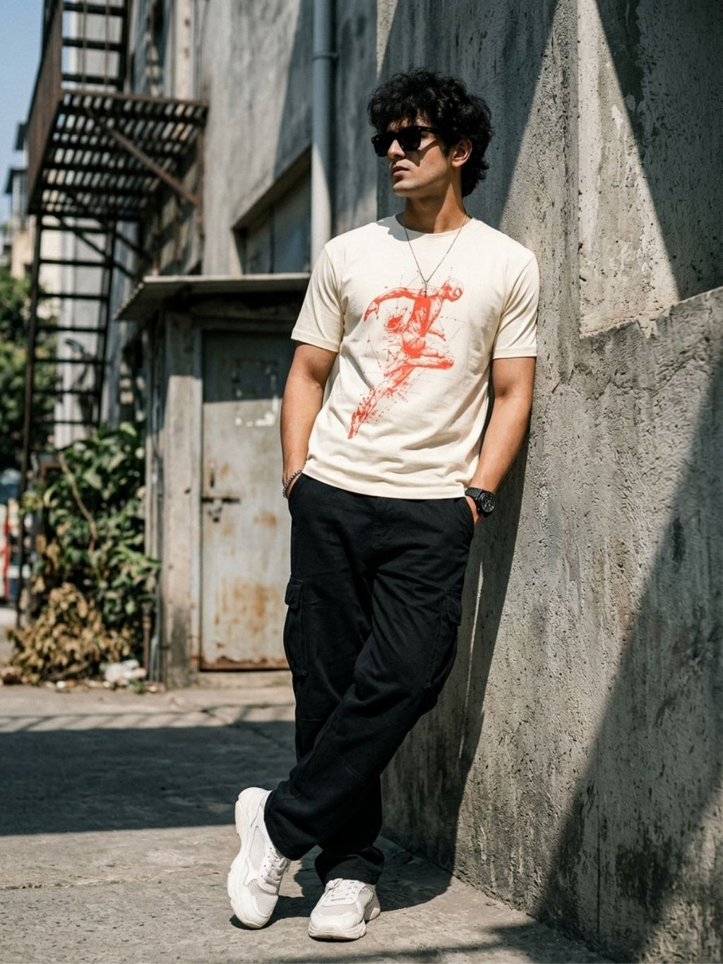 Cream Round Neck Bio Wash Single Jersey