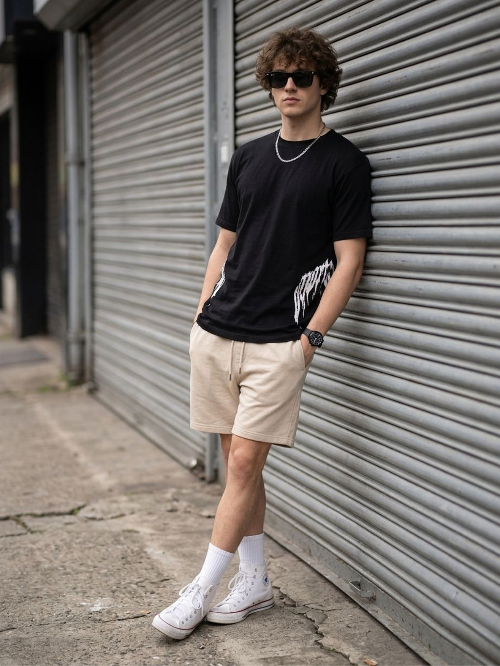 Black Round Neck Bio Wash Single Jersey