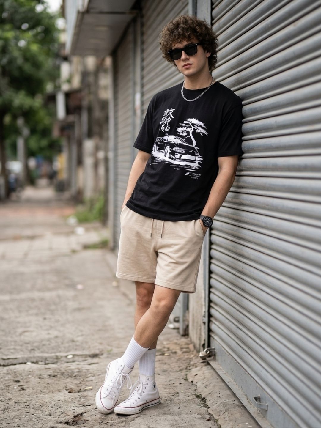 Black Round Neck Bio Wash Single Jersey