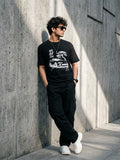 Black Round Neck Bio Wash Single Jersey