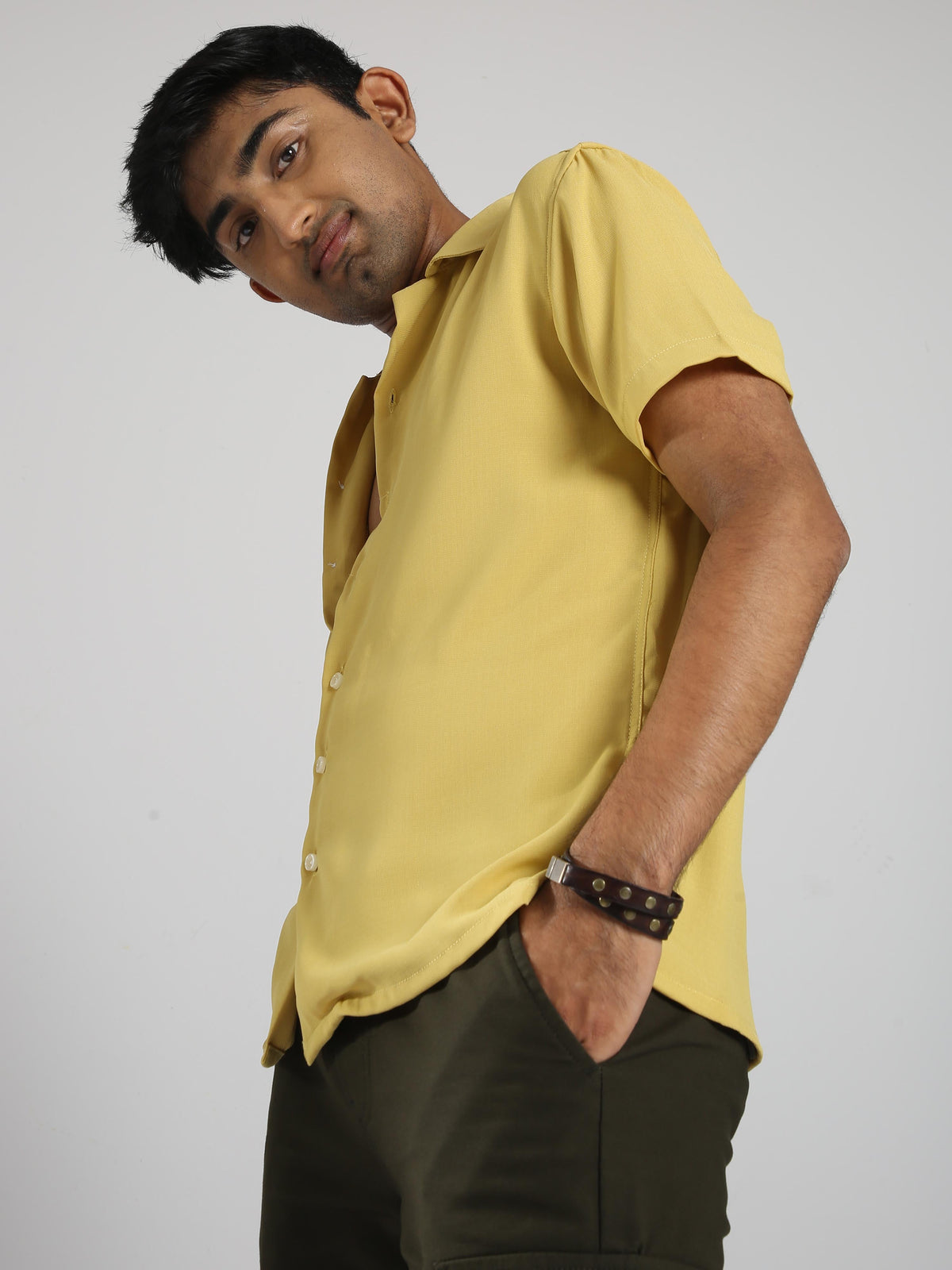 Men Hippie Oversized shirt - Yellow
