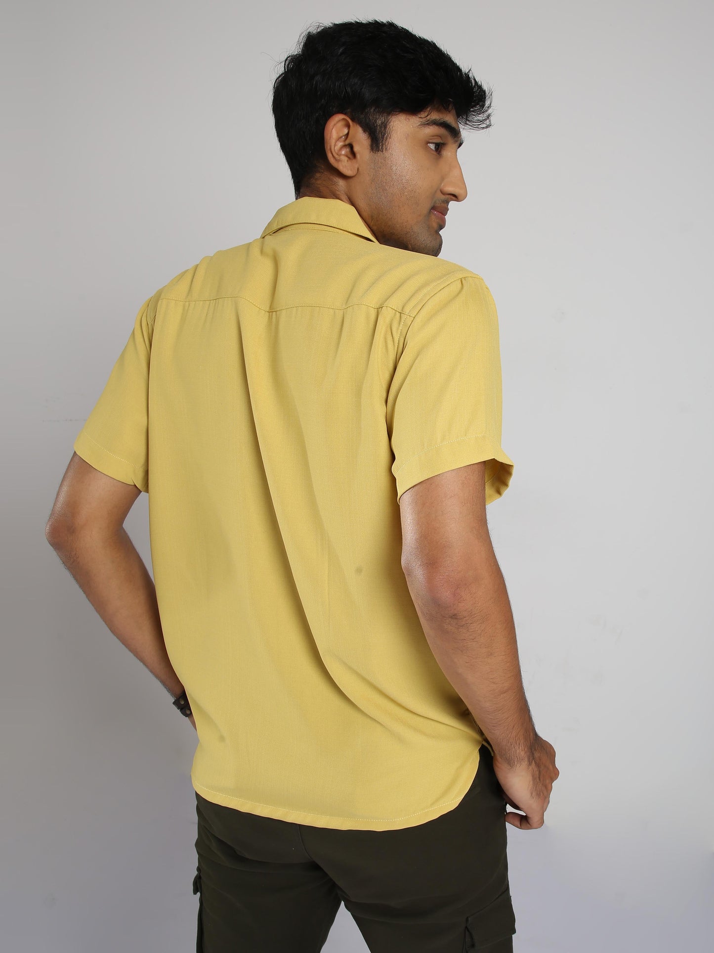 Men Hippie Oversized shirt - Yellow