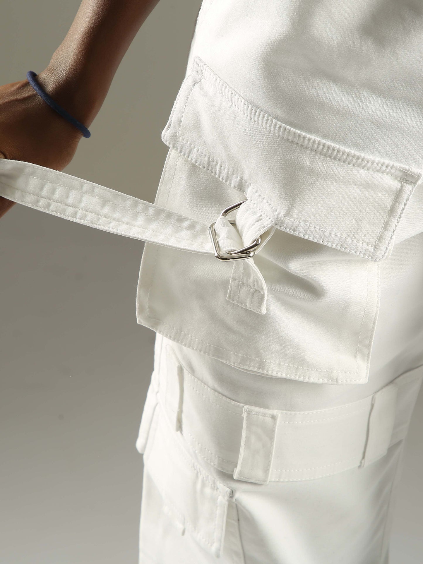 White Baggy Cargo Pants Womens