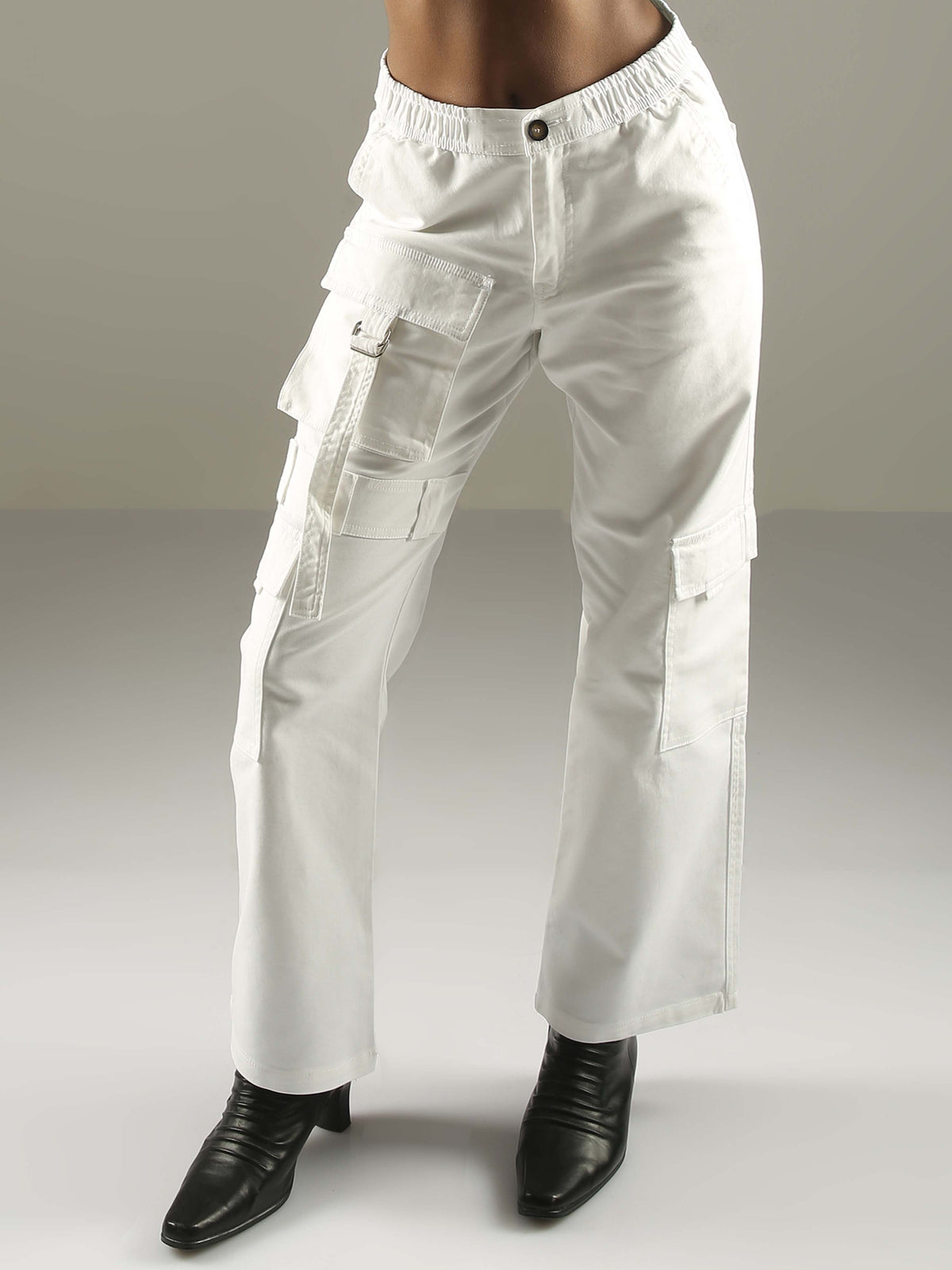 White Baggy Cargo Pants Womens