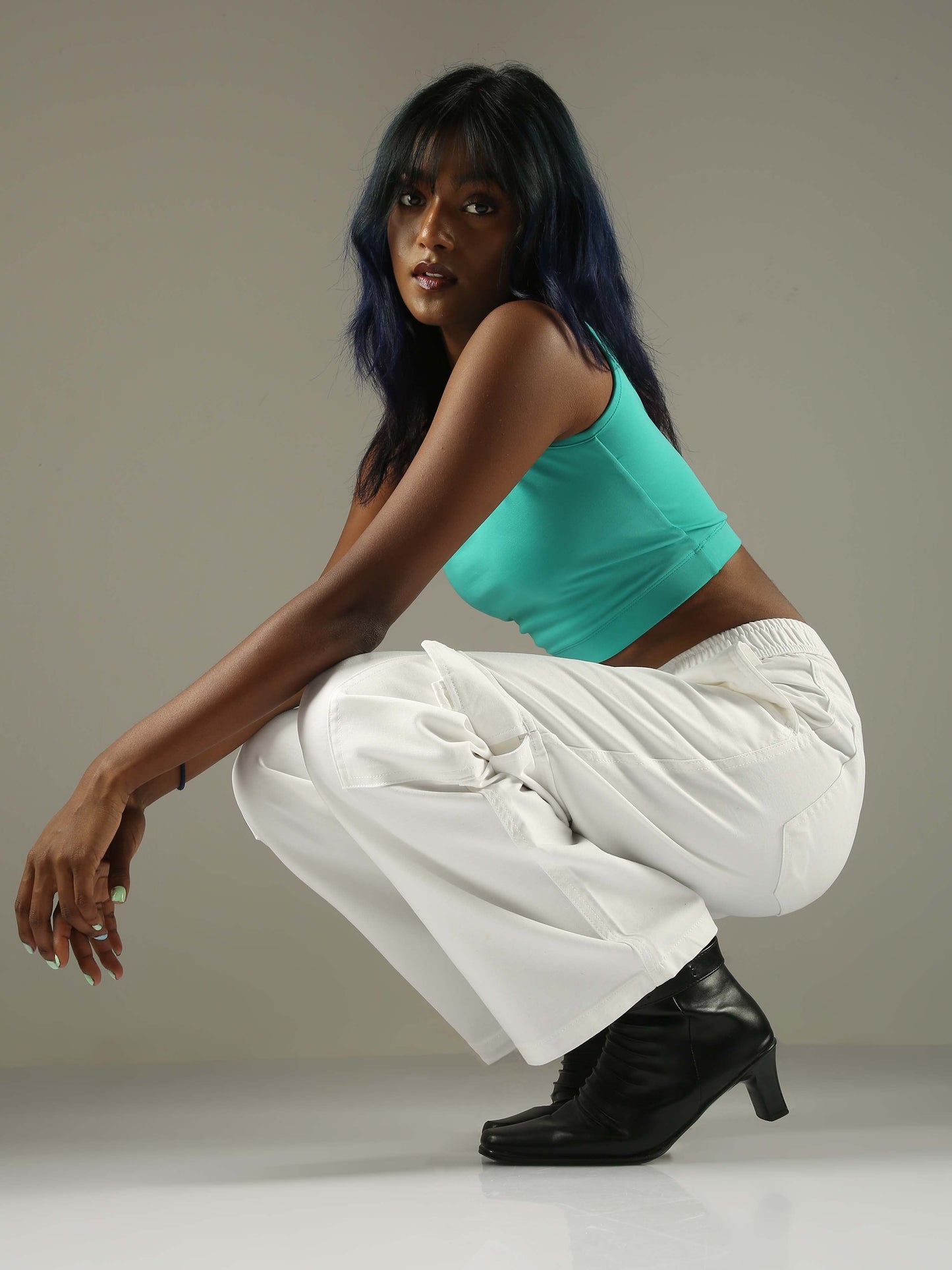 White Baggy Cargo Pants Womens