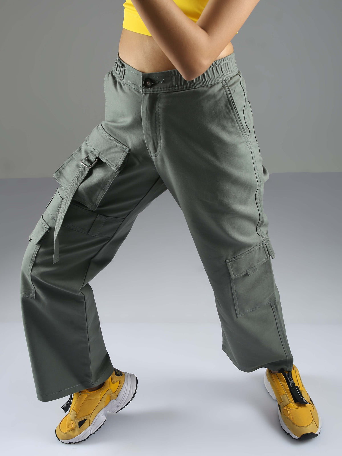 Olive Green Baggy Cargo Pants Womens