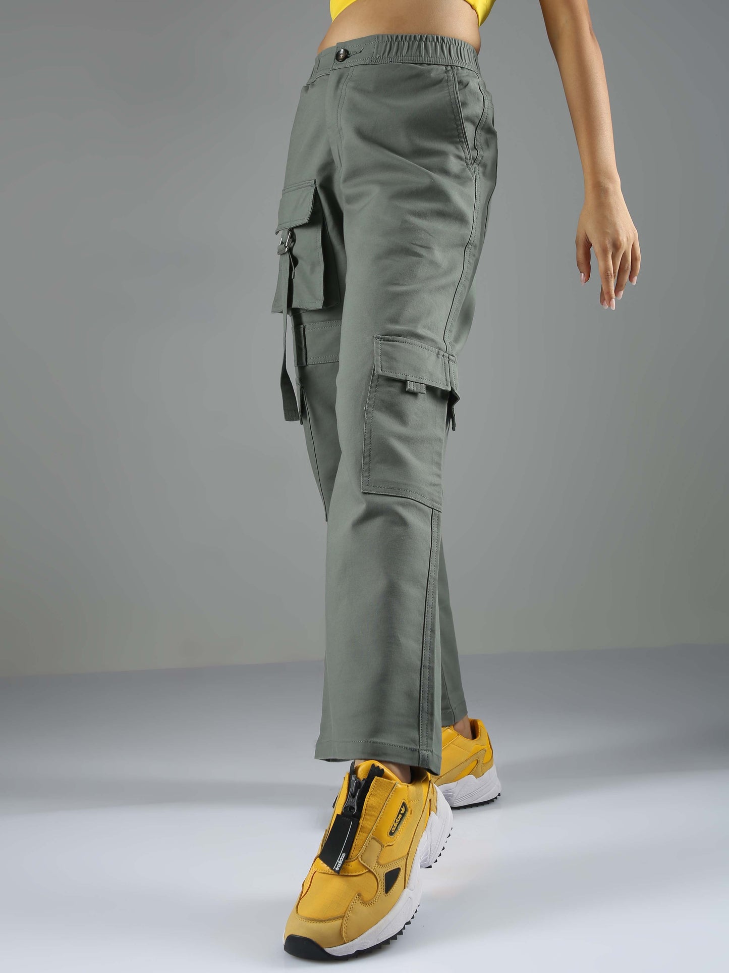 Olive Green Baggy Cargo Pants Womens