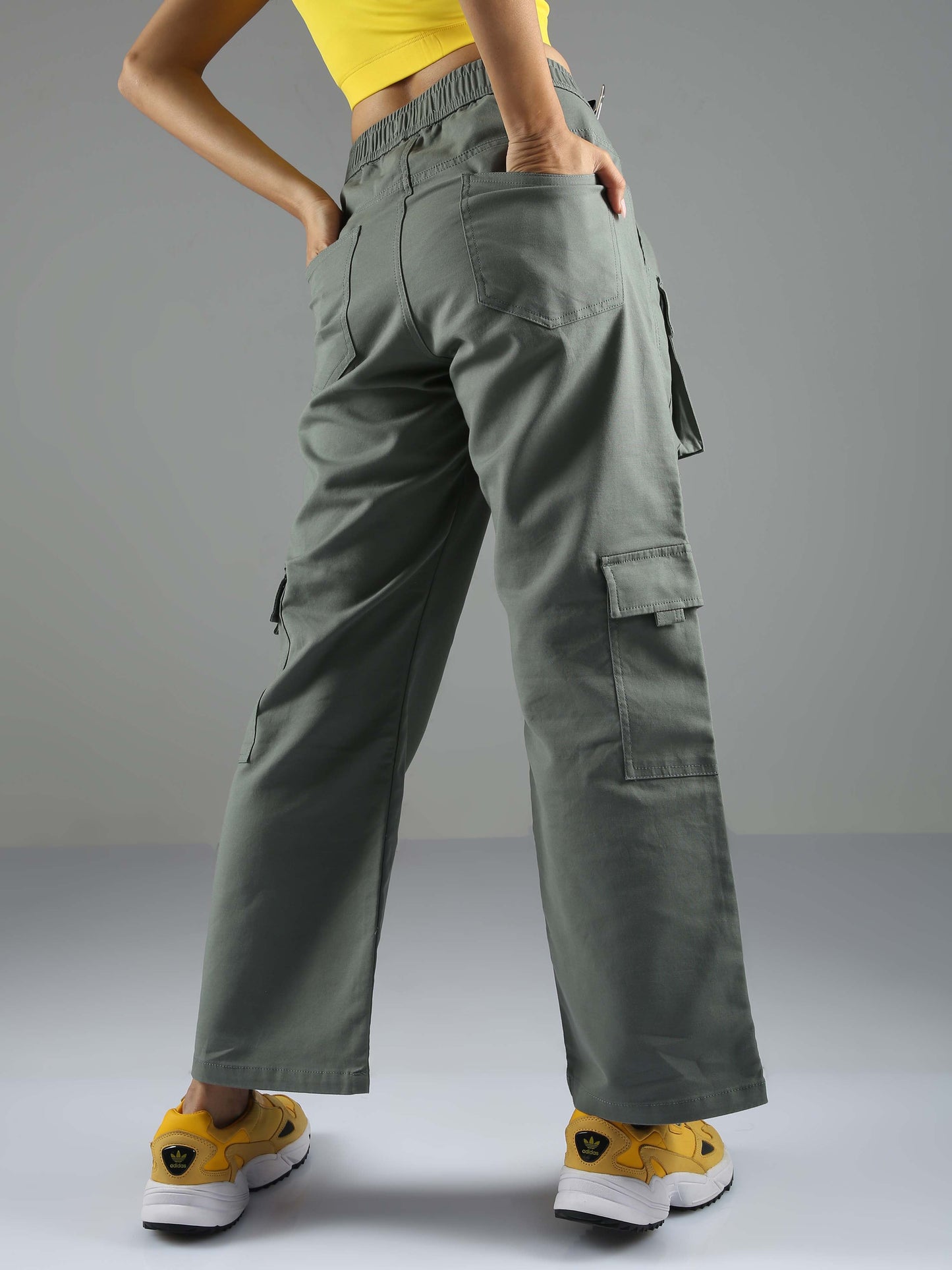 Olive Green Baggy Cargo Pants Womens