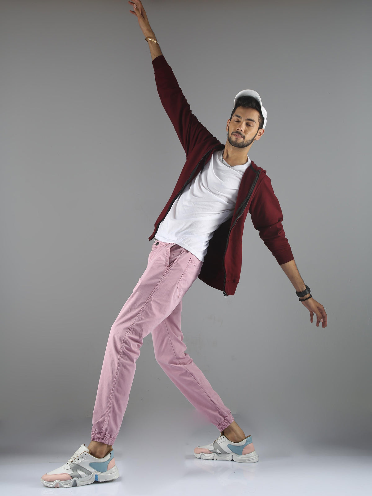Men Joggers-Aesthetic Pink