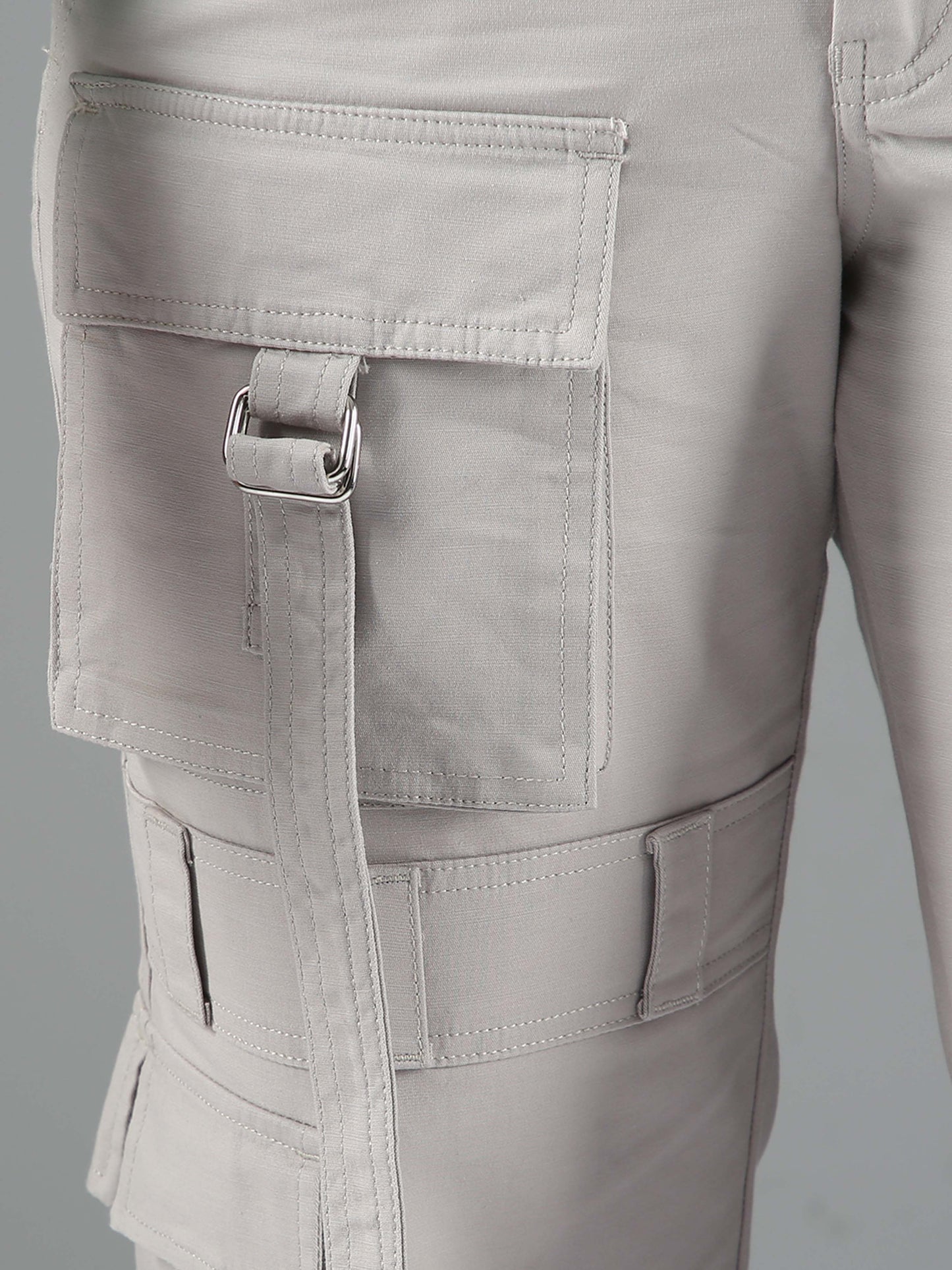 Ligth Grey Baggy Cargo Pants Womens