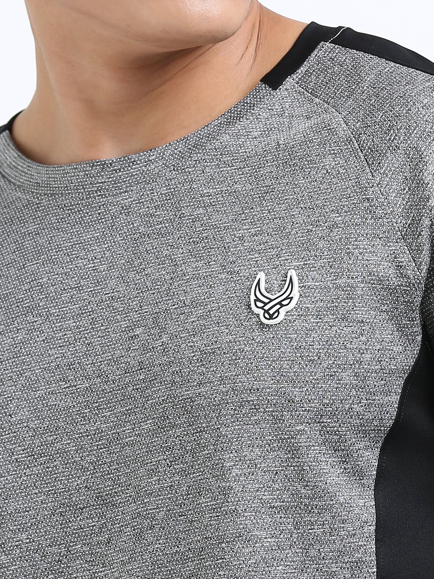 Men's Grey Bird's Eye Athletic T-Shirt