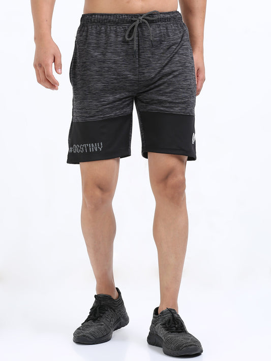 Men’s Black Dual-Tone Sports Shorts