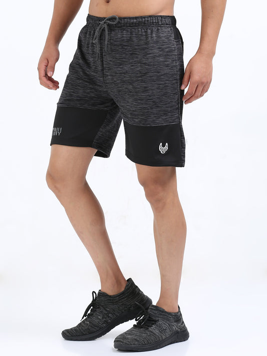 Men’s Black Dual-Tone Sports Shorts