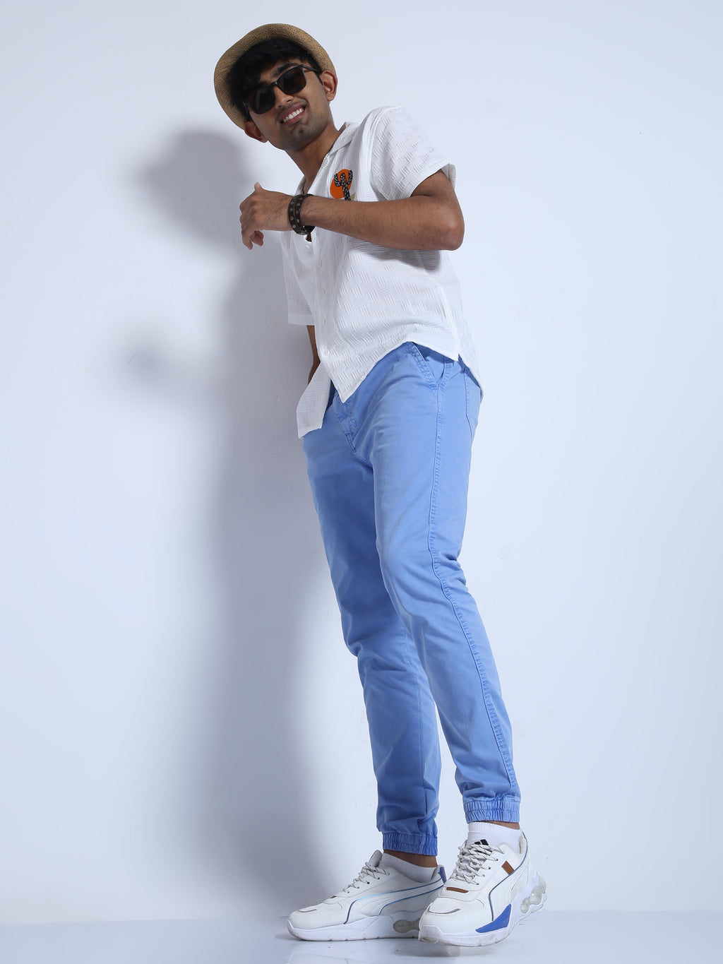 Men Joggers-Light Blue