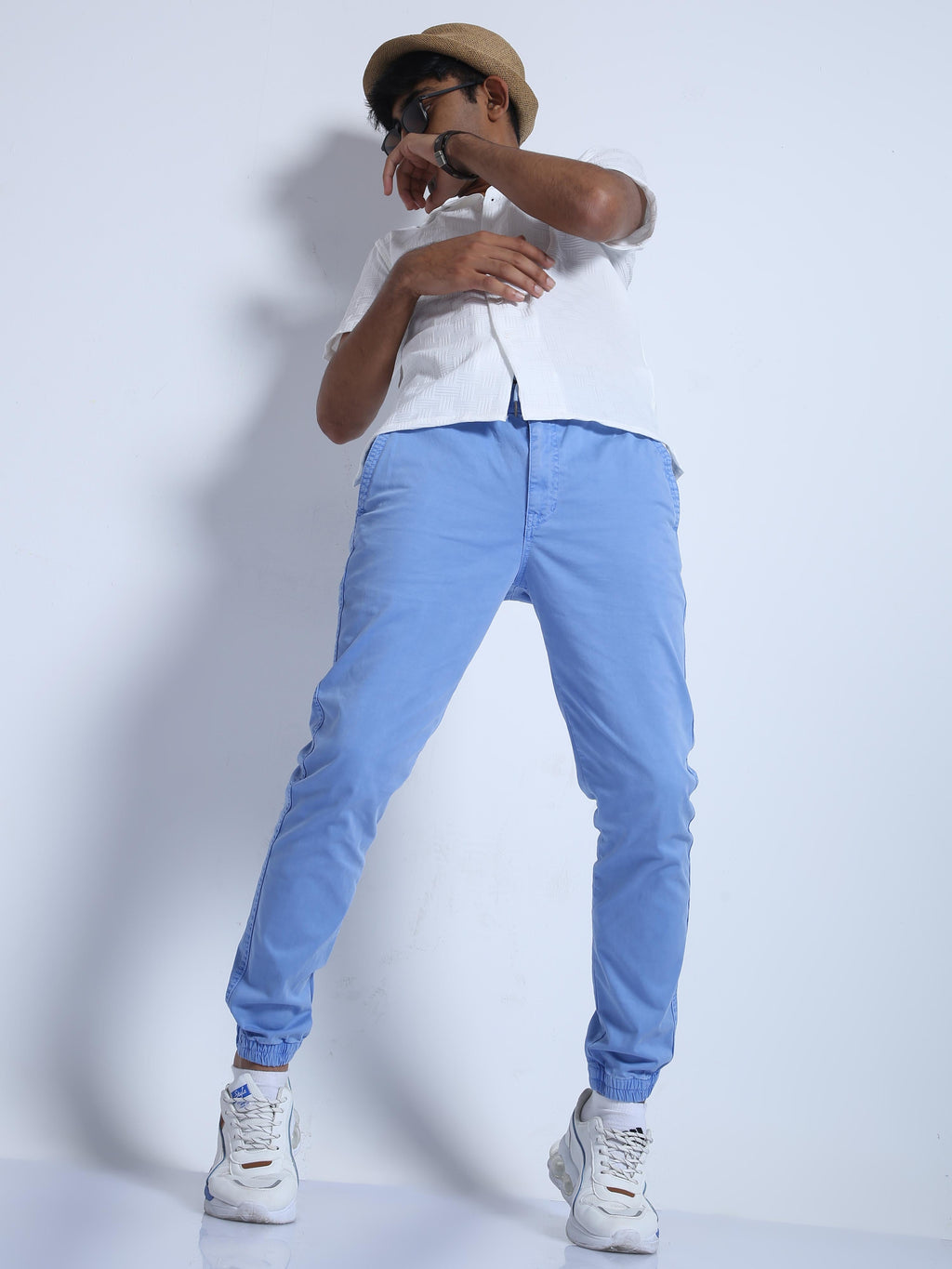 Men Joggers-Light Blue