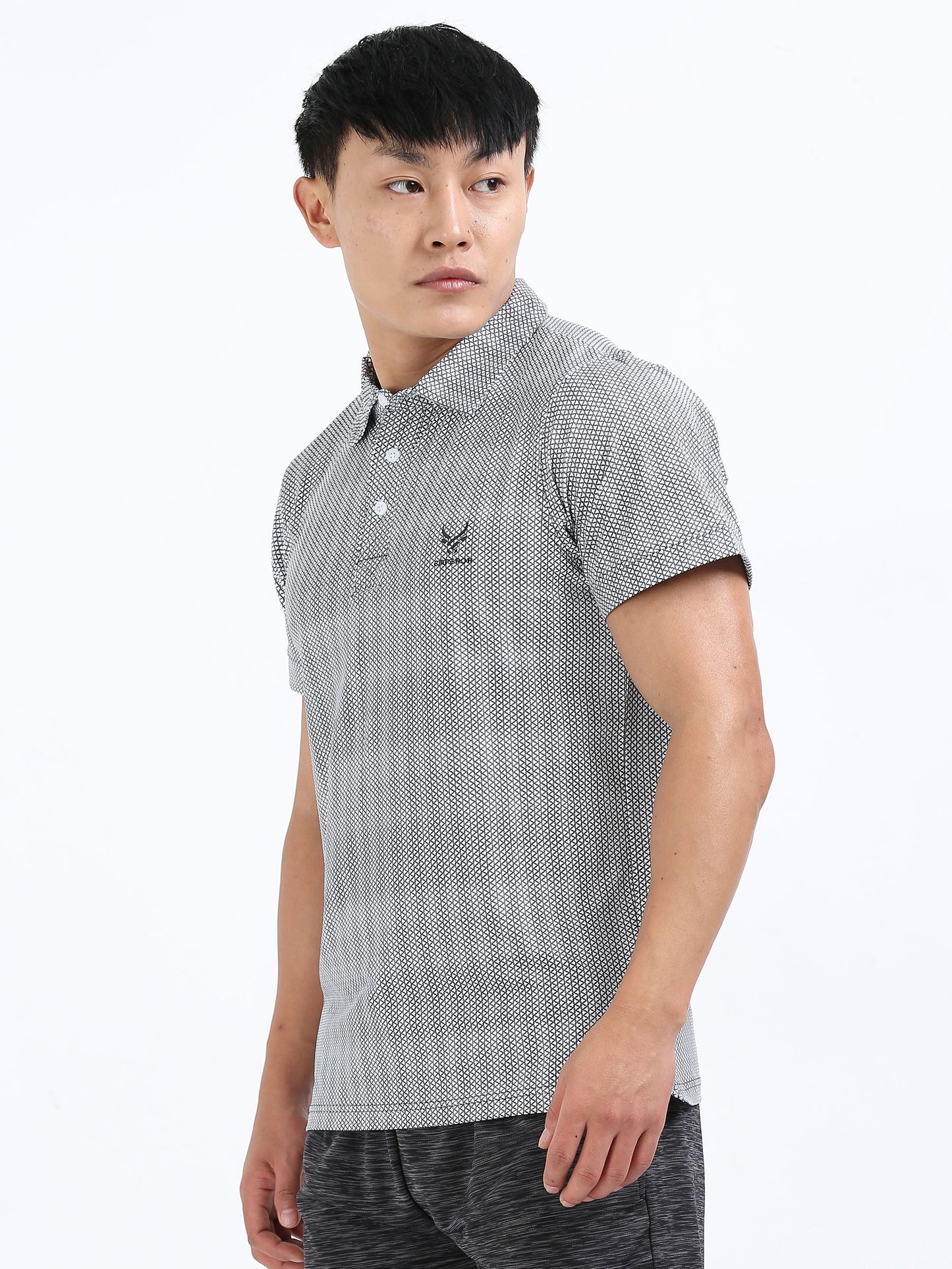 Men’s Metallic Arrow Textured Polo T-Shirt
