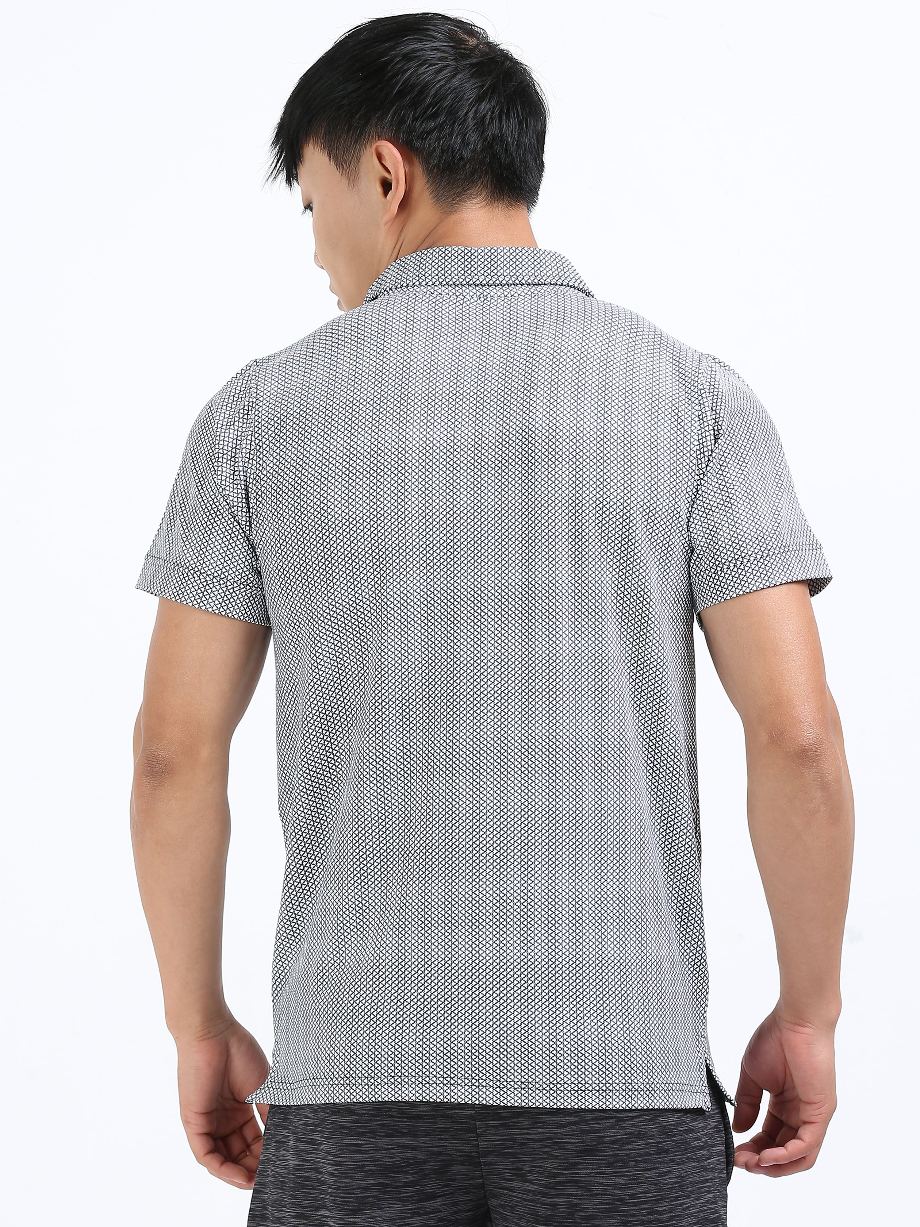 Men’s Metallic Arrow Textured Polo T-Shirt