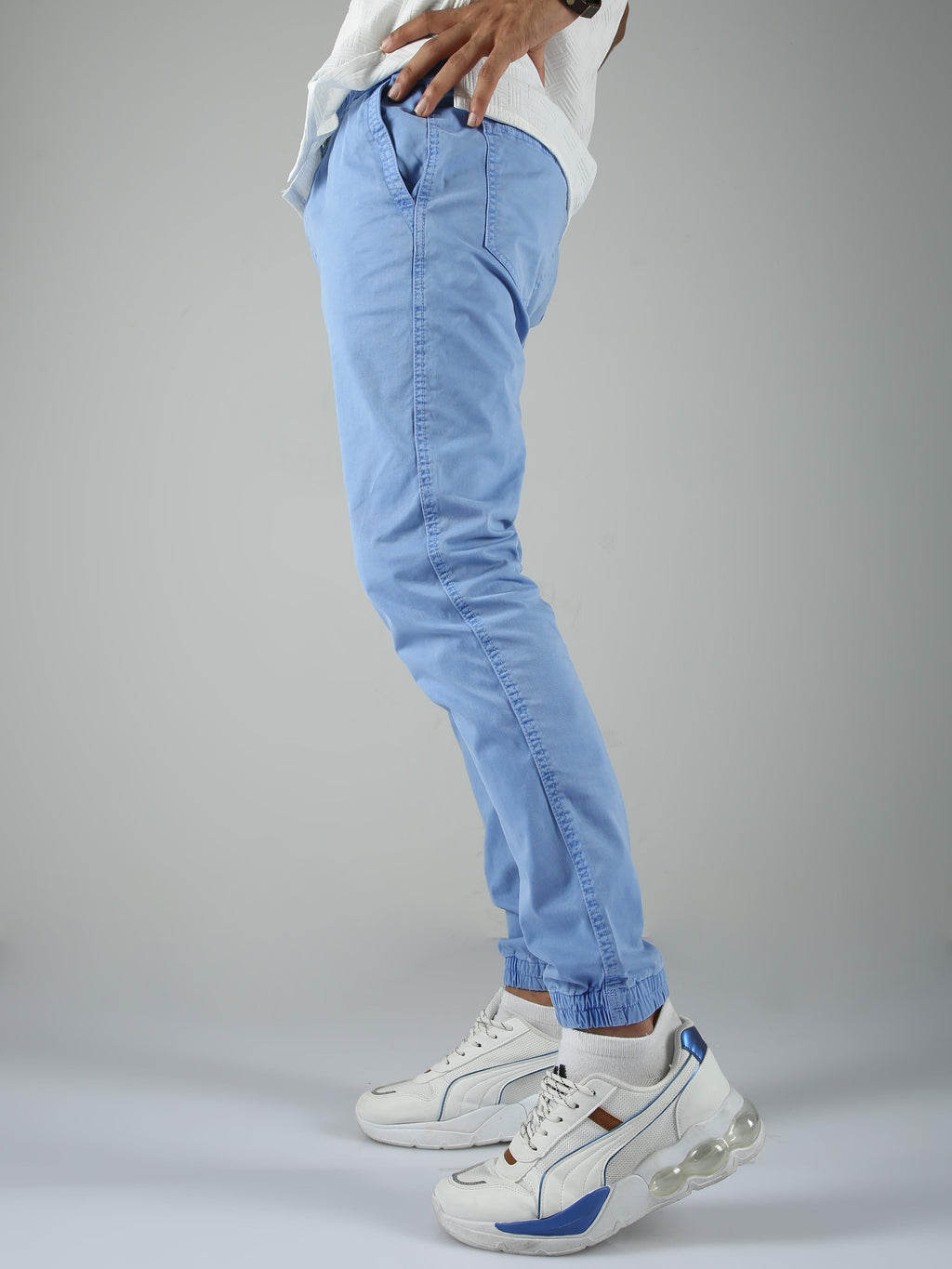 Men Joggers-Light Blue