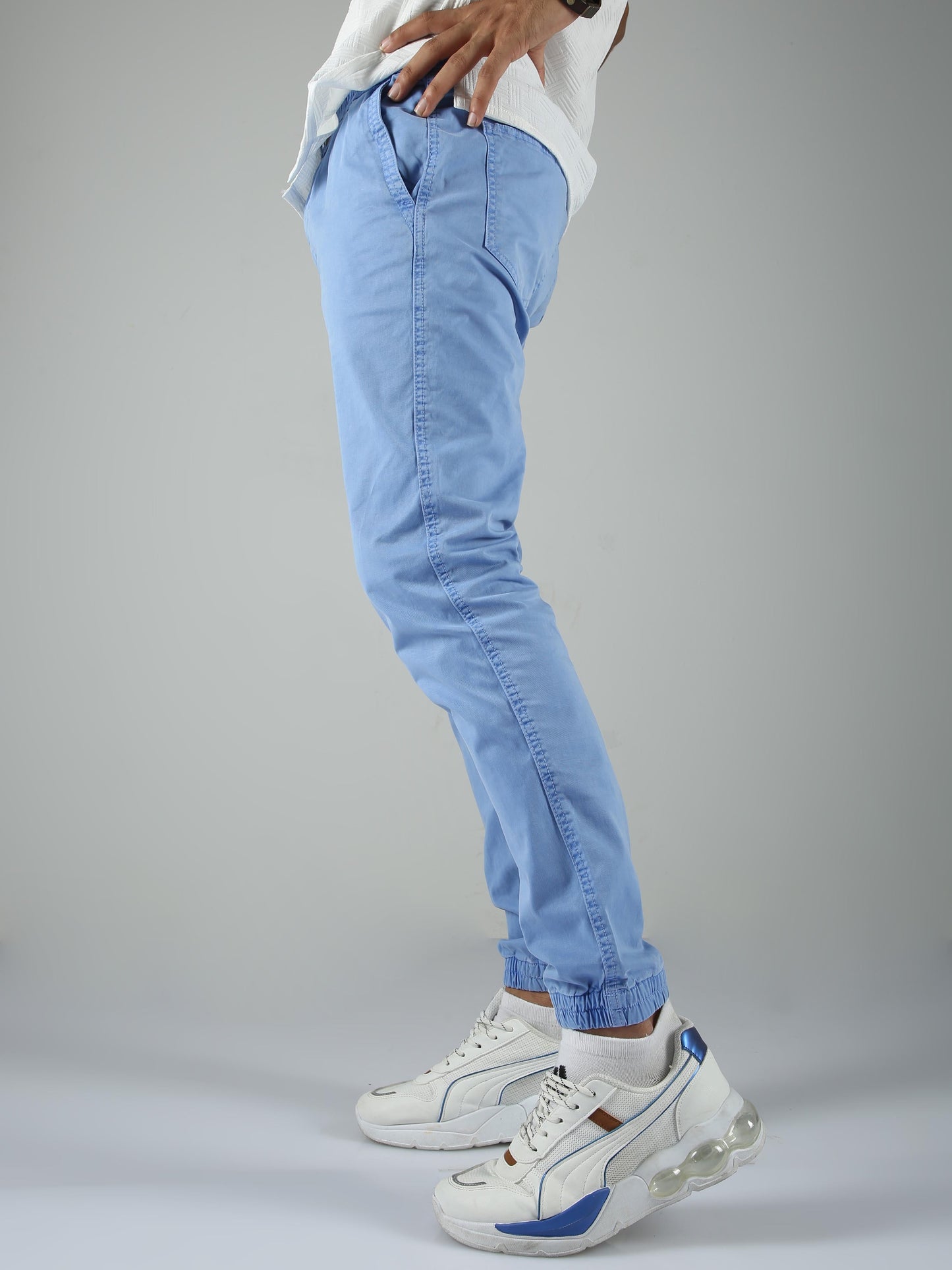 Men Joggers-Light Blue