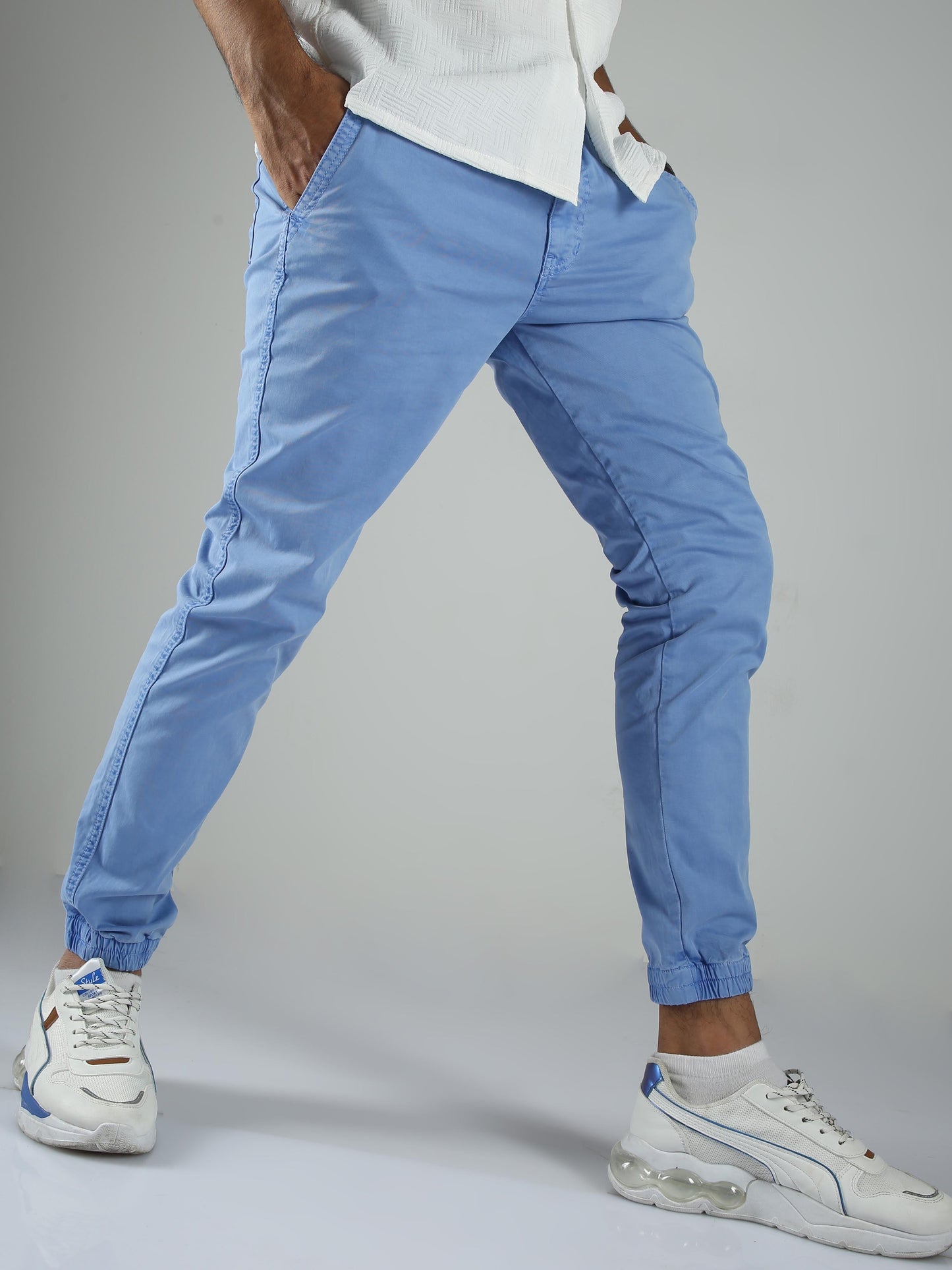 Men Joggers-Light Blue