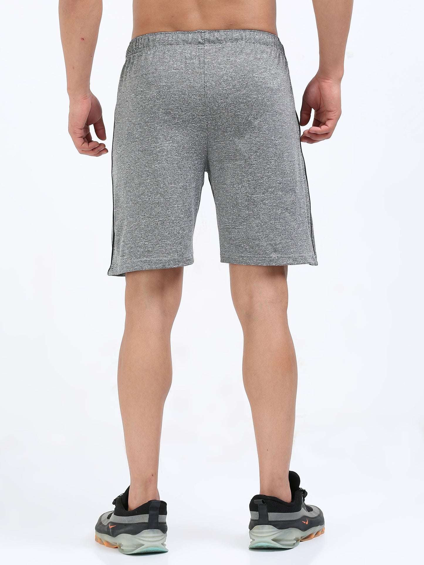 Men’s Grey Knit Active Shorts with Side Branding