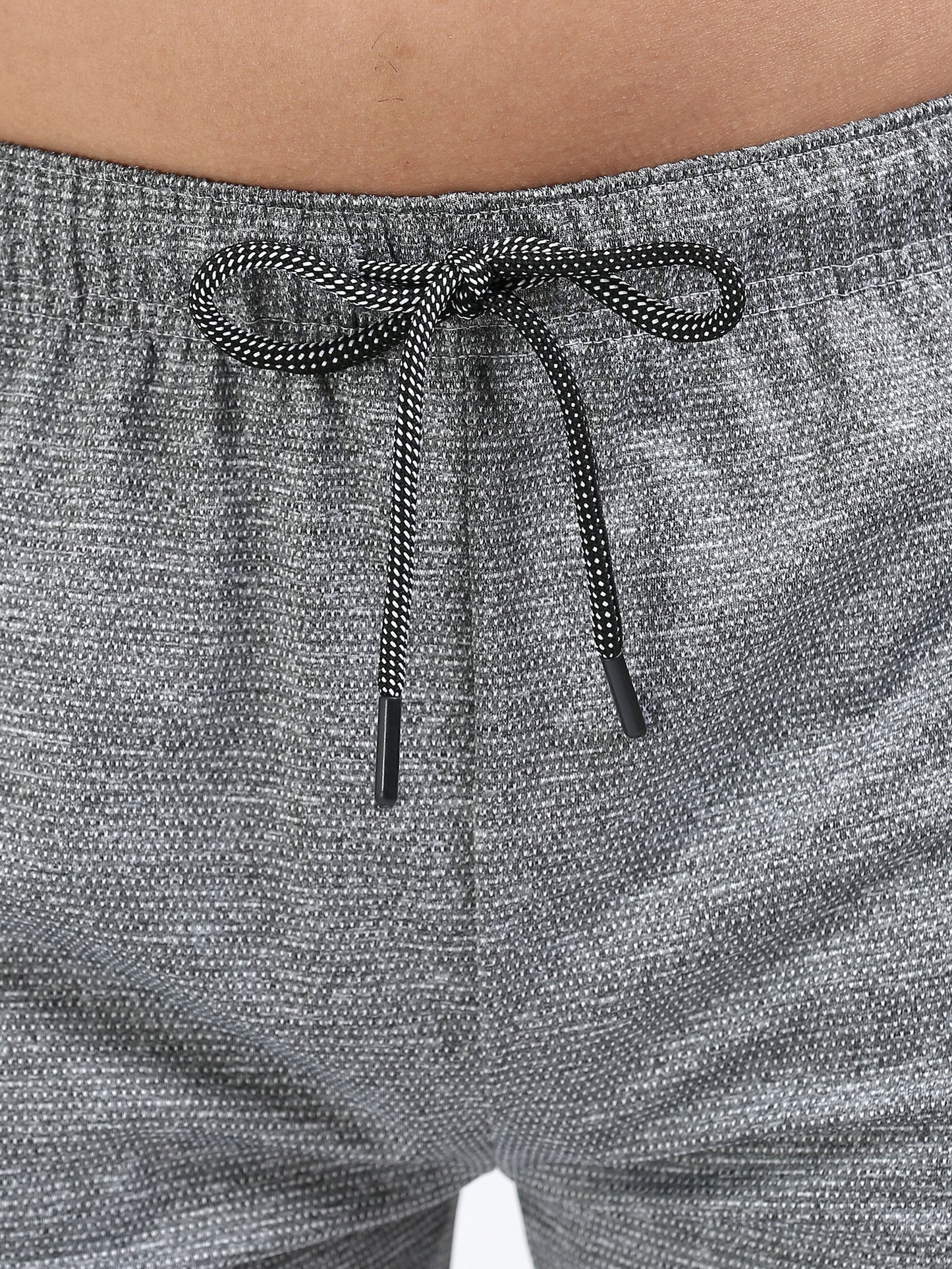Men’s Grey Knit Active Shorts with Side Branding