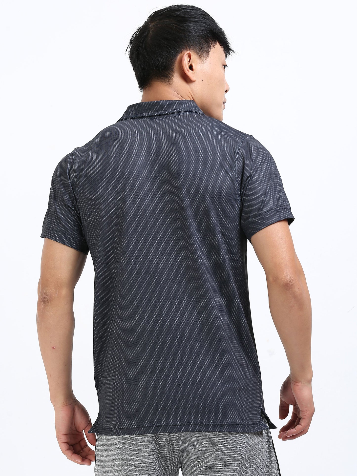 Men’s Starless Night Textured Polo T-Shirt – Smart Casual Wear