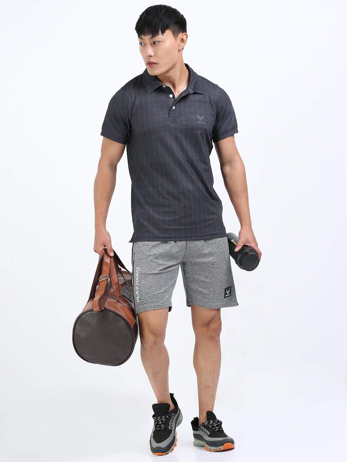 Men’s Starless Night Textured Polo T-Shirt – Smart Casual Wear