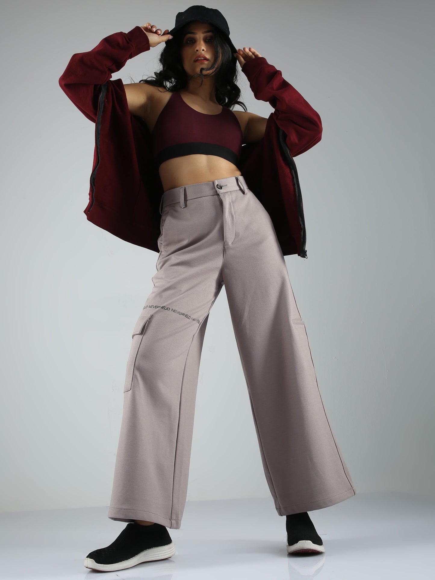Women Flare Pants- Stone