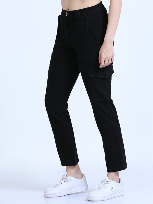Best Bolsillo Womens Black Cargos