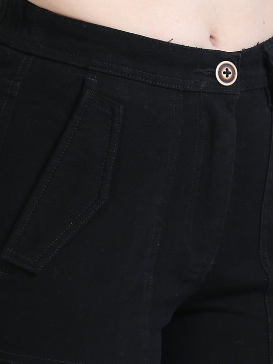 Women Bolsillo Cargo-Black