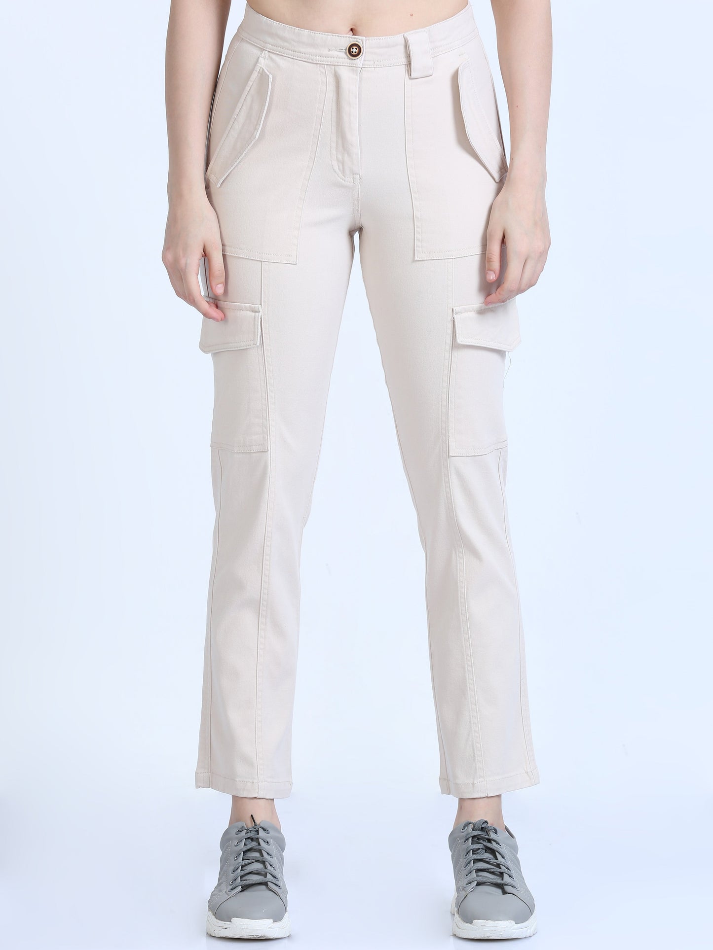 Women Bolsillo Cargo-Cream