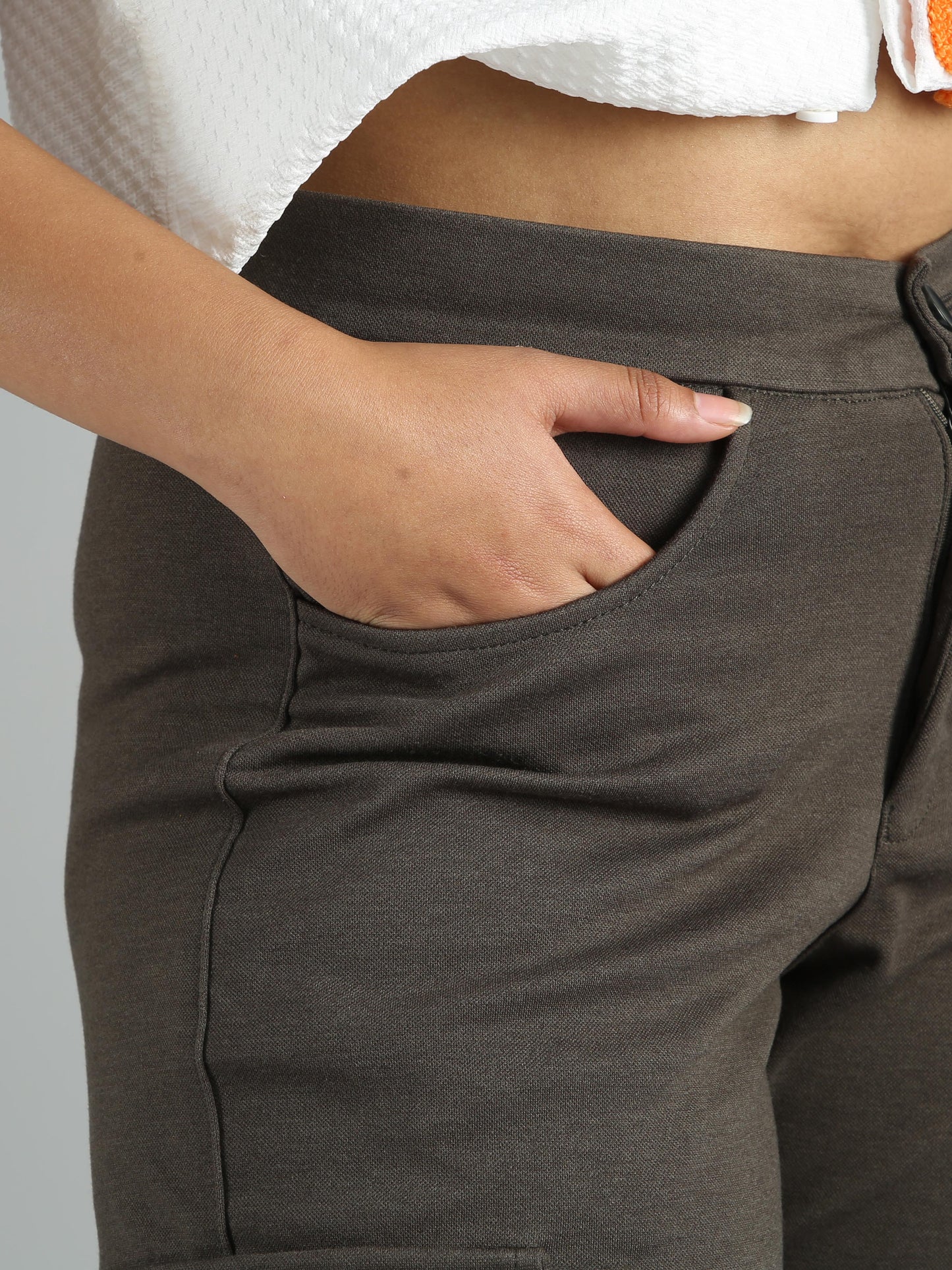 Women Straight Pants-Olive