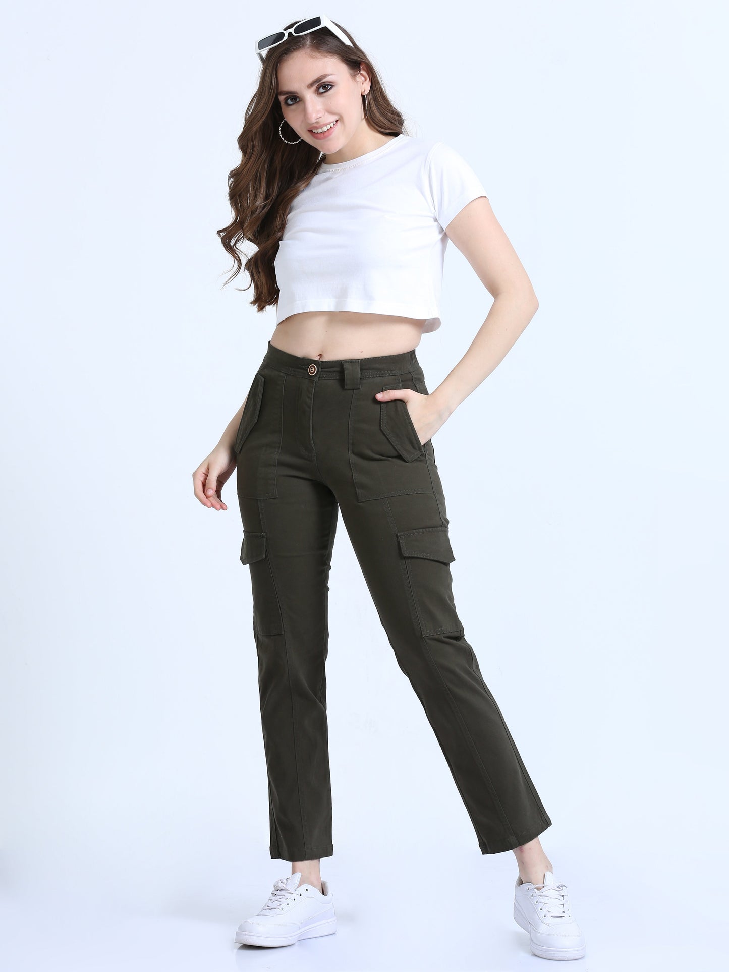 Women Bolsillo Cargo-Olive